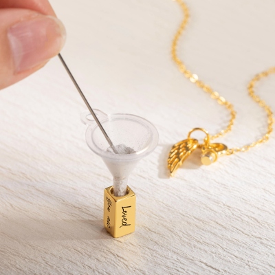 Personalized Tiny Urn Necklace, Cremation Jewelry, Ashes Keepsake, Custom Engraved Urn Necklace