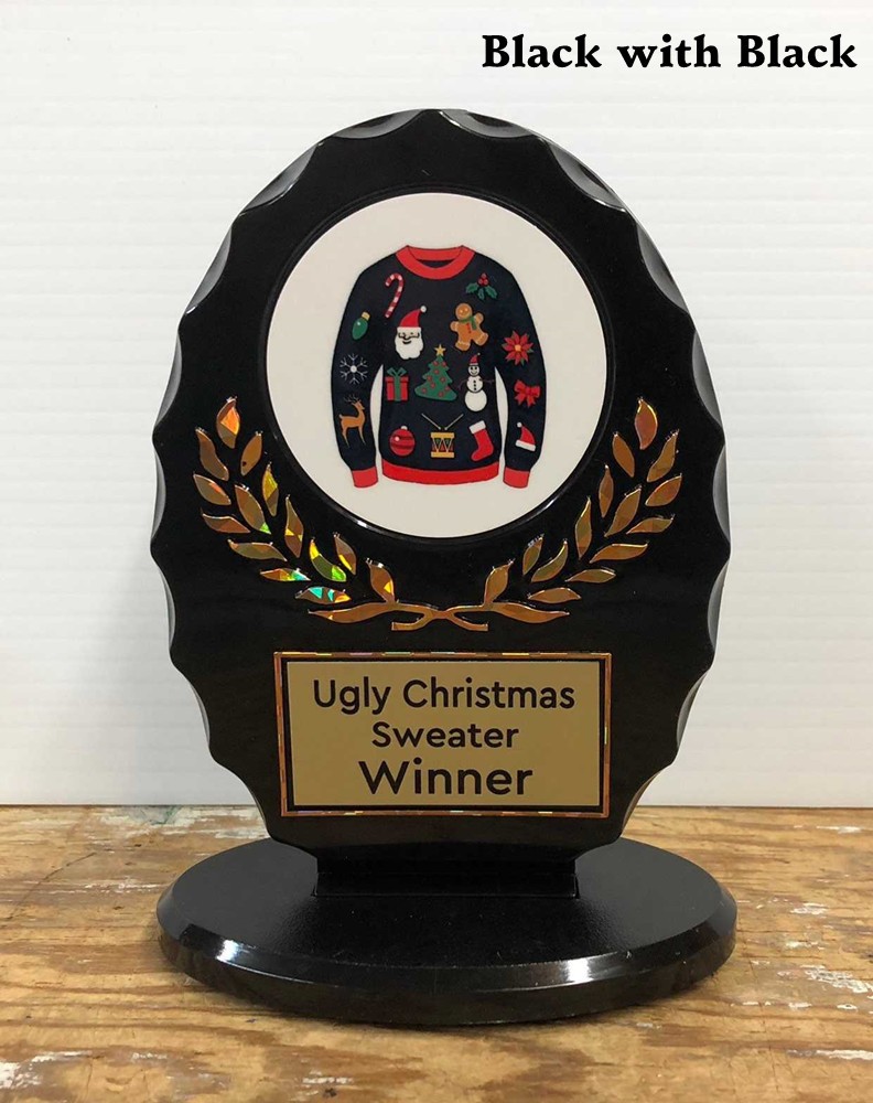 Ugly Christmas Sweater Acrylic Trophy,  Christmas Sweater Trophy Award Custom It with Your Words