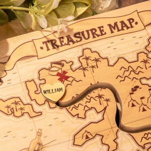 Custom Treasure Map Box Wooden Storage Box