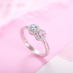 double heart birthstone ring	