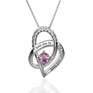 Personalized Heart Birthstone Necklace