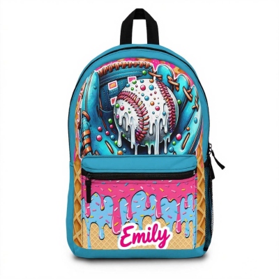 Backpack, Waffle Drip Baseball Bag, Sports Travel Rucksack, School Bookbag, Gym Daypack, Unique Gift