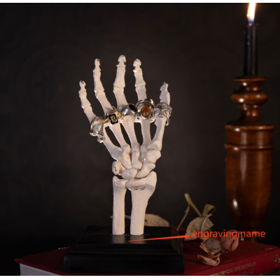 Personalized Skeleton Ring Holder, Gothic Jewellery Stand, Ring Tree, By The Blackened Teeth