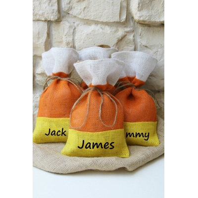 💖Buy More Save More💖Personalized Burlap Gift Bags, Halloween, Candy Corn, Thanksgiving, Farmhouse, Treat Bags