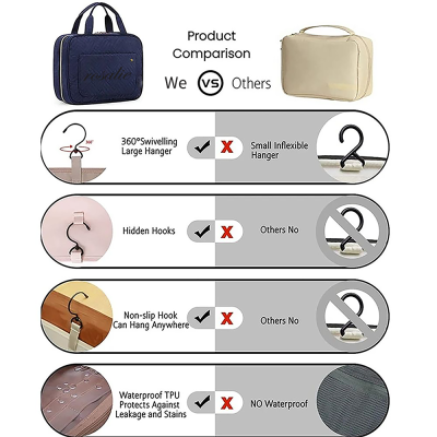 Personalized Hanging Makeup Bag – Large Capacity Travel Cosmetic Organizer, Custom Bridesmaid Gift, Bridal Shower Gift for Her