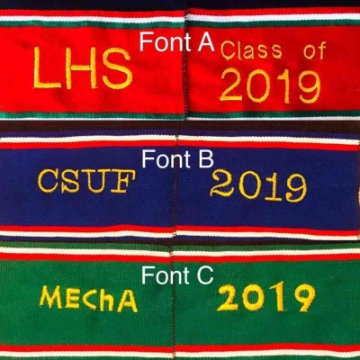 Embroidered serape sash, Serape graduation stole,  Mexican graduation stole sash