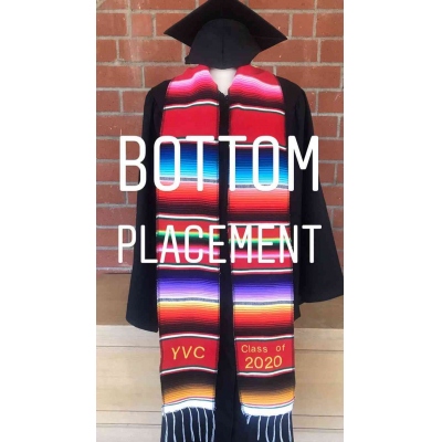 Embroidered serape sash, Serape graduation stole,  Mexican graduation stole sash