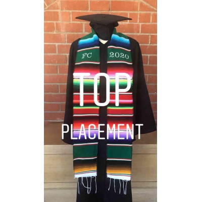 Embroidered serape sash, Serape graduation stole,  Mexican graduation stole sash