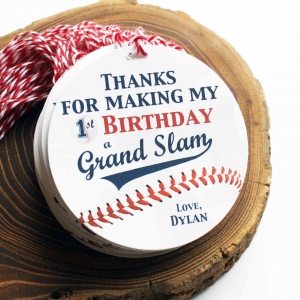 Baseball Party Tags, Baseball Birthday Party Favor Gift Tag, Baseball Thank You Tags, Personalized Gift Tags, Rookie, 1st Birthday, Any Age