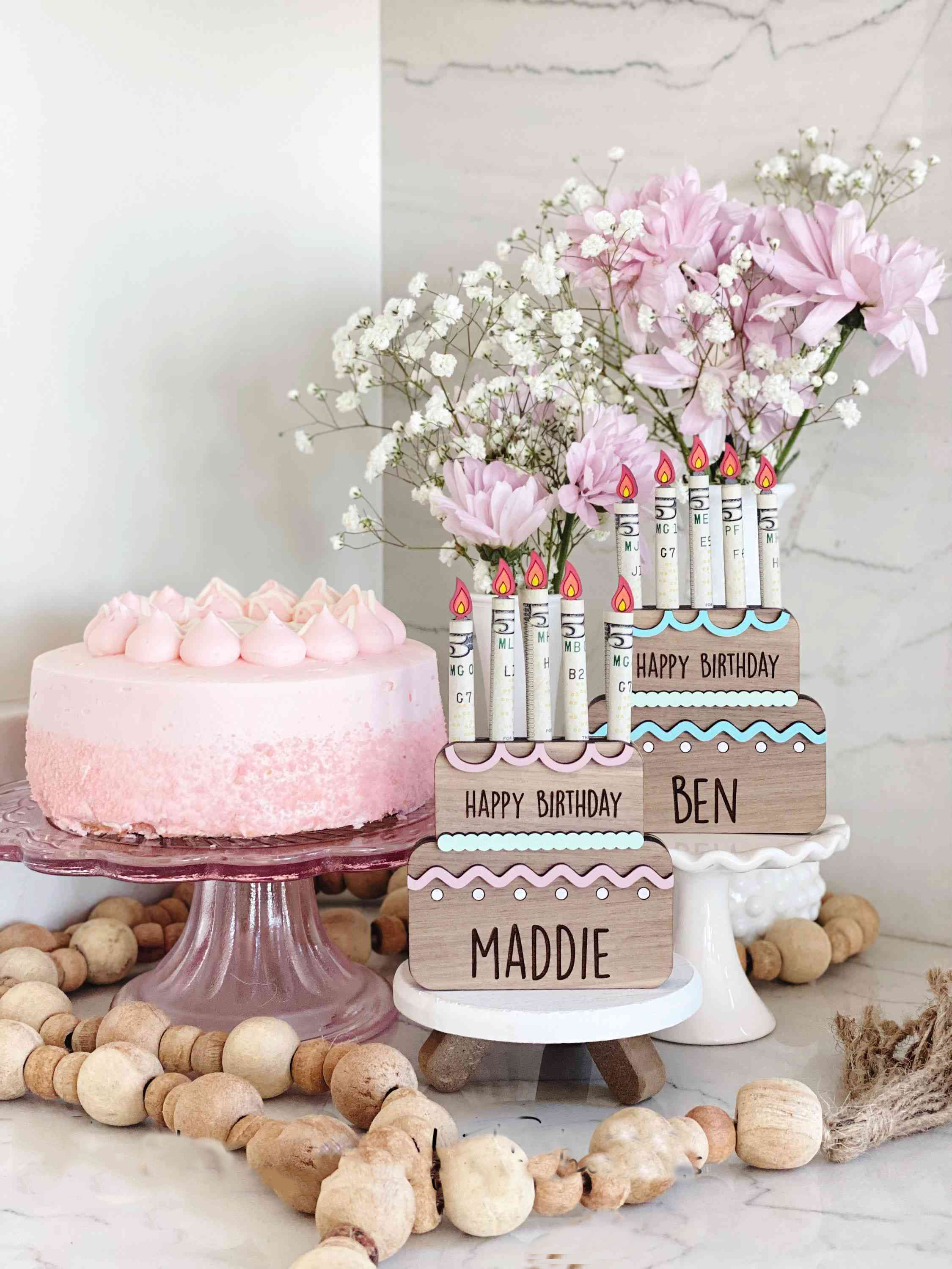 Birthday Cake Money Holder , Birthday Gift, Personalized Birthday Gift, Birthday Cake Decoration, Cake Decoration