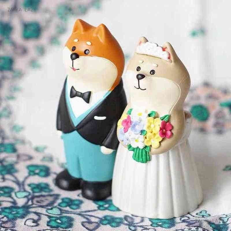 Wedding Figures, Set of 2, Super Cute Cat Newlyweds,Dog Newlyweds, Cat Lovers Figures, Wedding Gifts