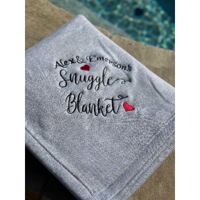 ❤️Buy 2 FREE SHIPPING❤️Personalized Blanket/Snuggle Blanket Design/Embroidered Valentine Gift/Wedding gift/Couple Gift/ Valentine Blanket