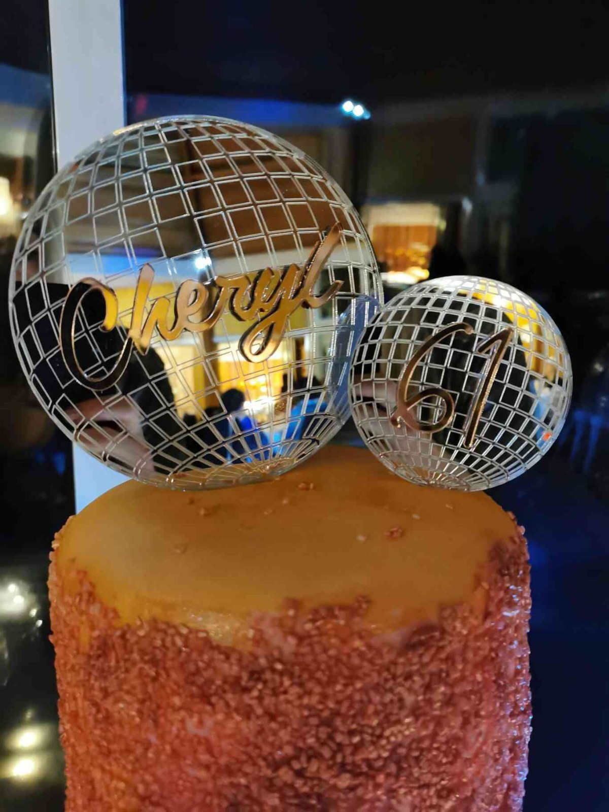 Personalised Disco Ball Cake Topper, Disco Ball, Disco Cake, Disco Cake