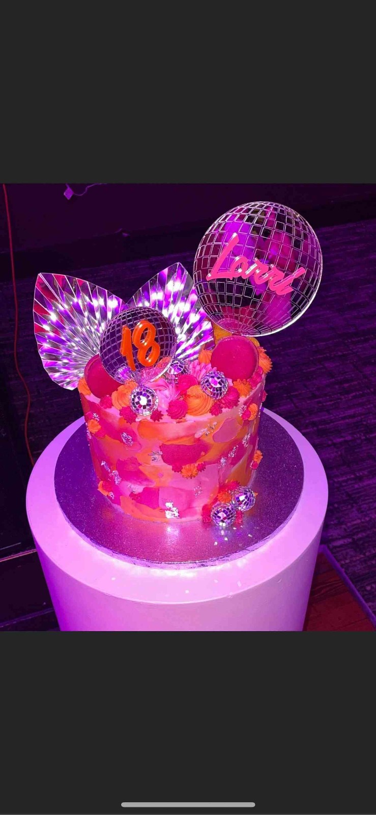 Personalised Disco Ball Cake Topper, Disco Ball, Disco Cake, Disco Cake