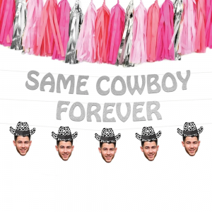 Personalized Bachelorette Party Cowboy Banner | Groom Head Cow Print Cowboy Hat Straws | Groom Face Bachelorette Party Decorations| Nashville Bach Party