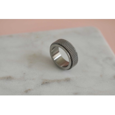 Personalised Fidget Ring, Stainless Steel Spinner Rings, Silver Men Rings, Black Band Rings, Fidget Ring For Women, Couple Rings, Spinner