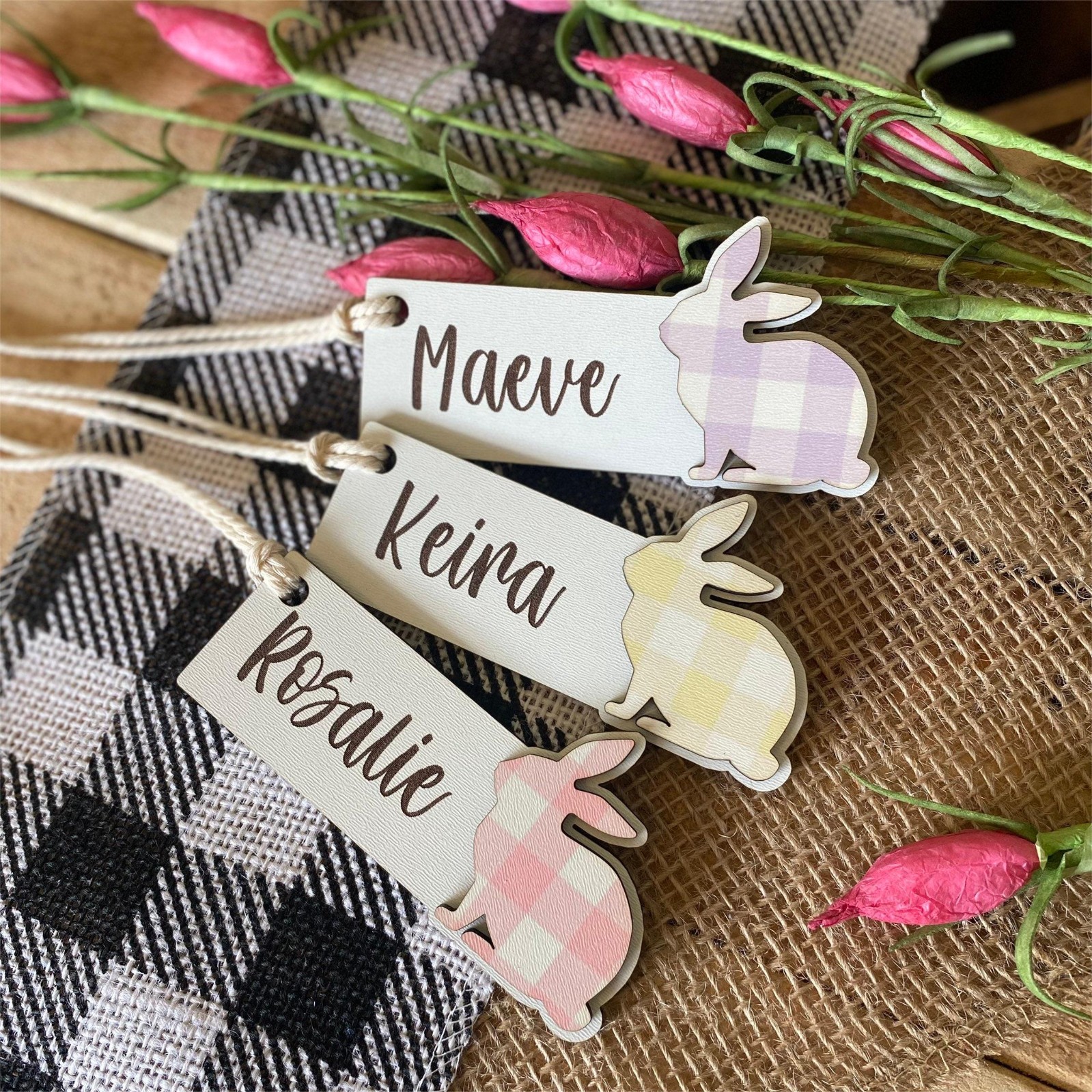 Easter Basket Tag, Personalized Easter Place Card Name, Easter Basket Name Charm, Easter Decor, Easter Basket Filler, Personalized Easter