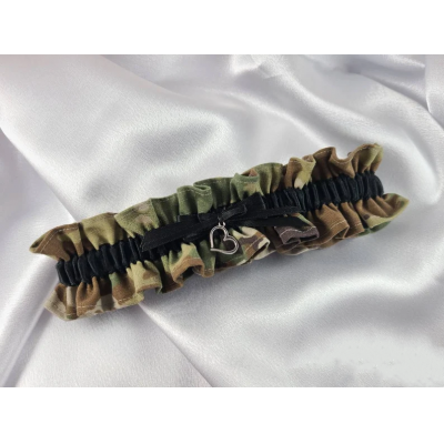 Army Wedding Garters, Embroidered "ARMY WIFE" OCP/Multicam Wedding Garters
