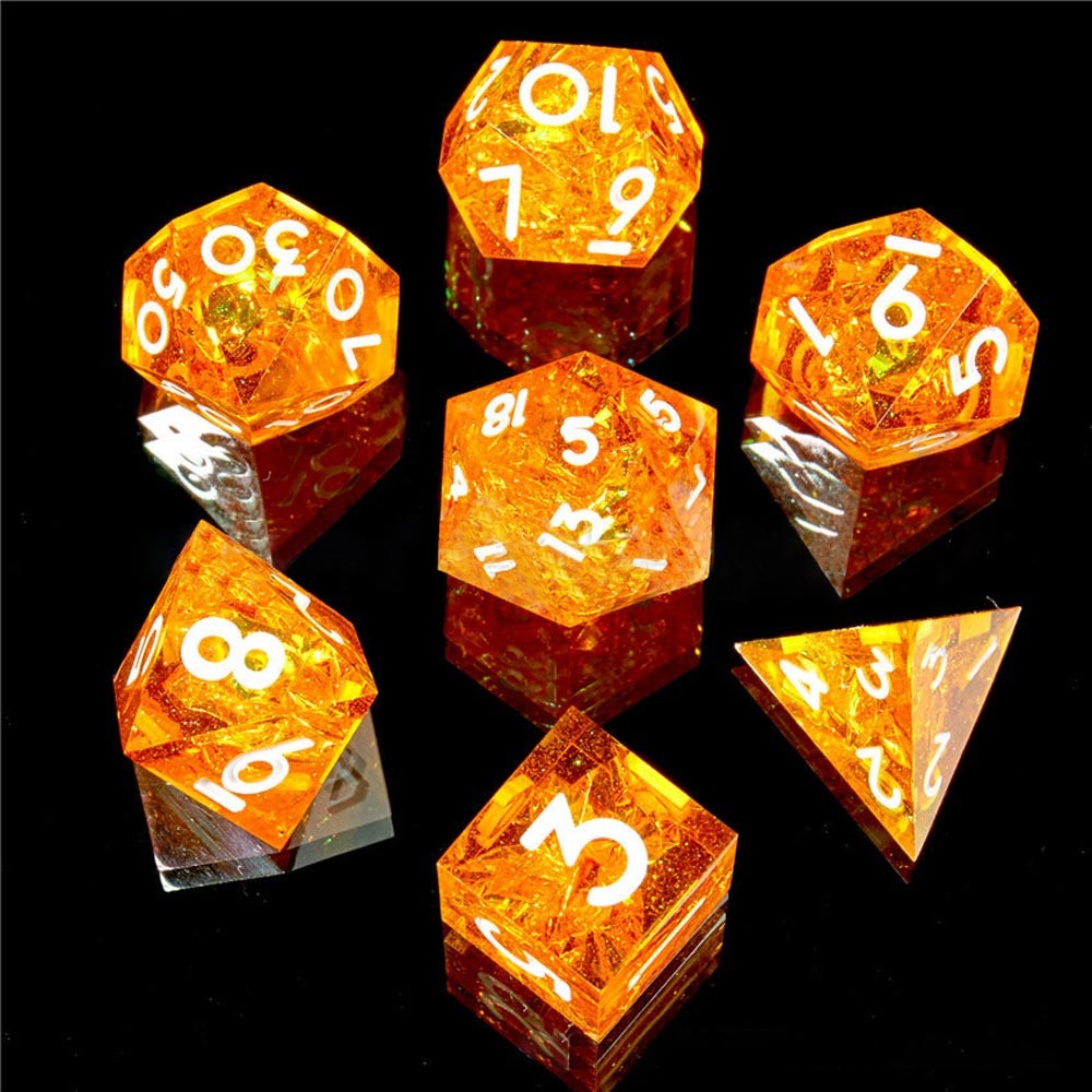 Sunfire - Yellow Gold Foil Sharp Edge Dice