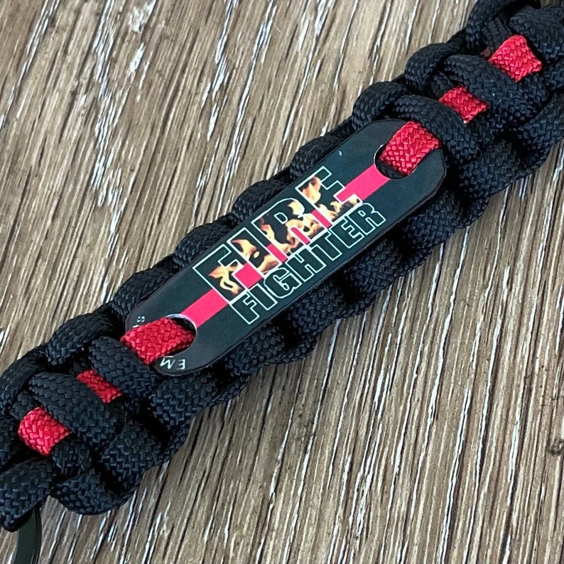 Firefighter Keychain, Bunker Turnout Gear, Paracord Keychain