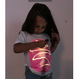 Childrens Interactive Green Glow T-shirt In Black