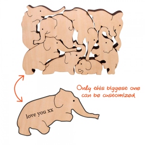 Wooden Puzzle Elephants Balance Game