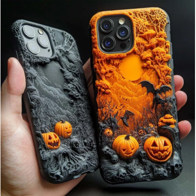 Halloween 3D-Kürbisse Handyhülle, mehrere Stile verfügbar für iPhone, Samsung Galaxy, Google Pixel