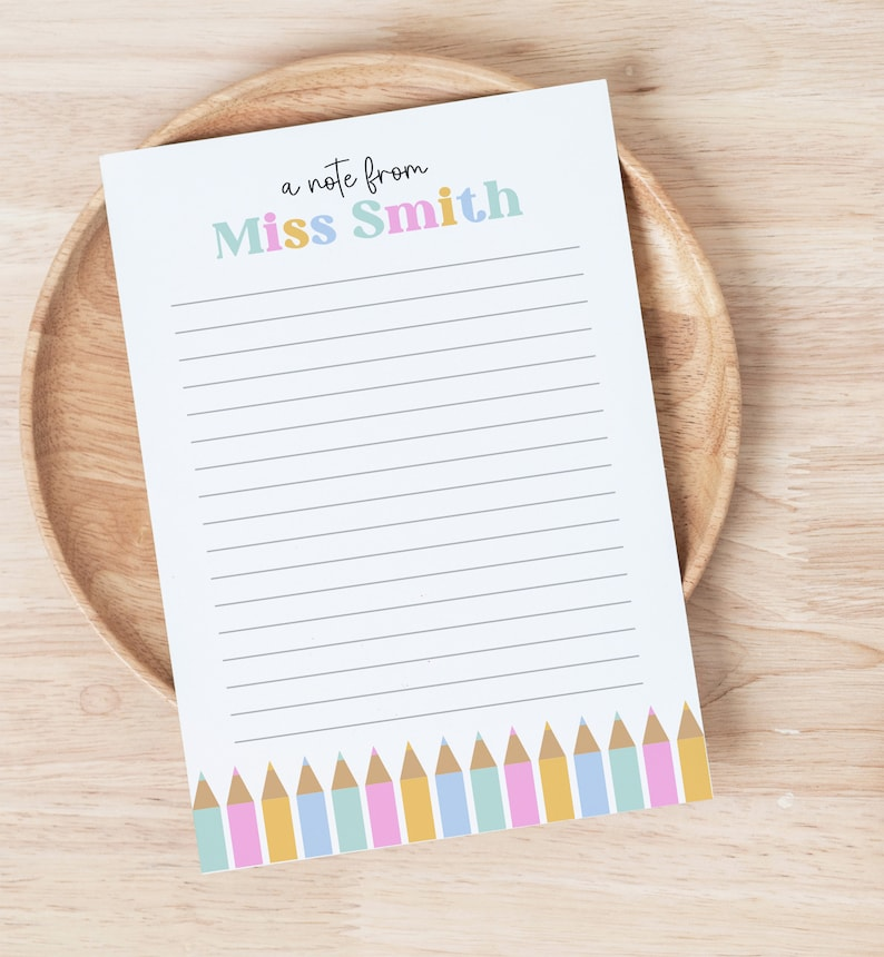 💖Buy 2 Free Shipping💖Personalized Teacher Notepad Gift, Teacher Appreciation, Smiley Face Notepad for Educator, Notes to Send Home, Happy Face Notepad