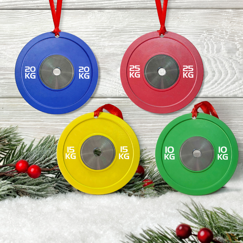 Bumper Plate, Personalized Two-Sided Aluminum Ornament, Christmas Fitness Gym Weightlifting Gift For Gymer, Weightlifters, PTs