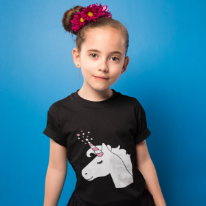 Childrens Interactive Green Glow T-shirt In Black