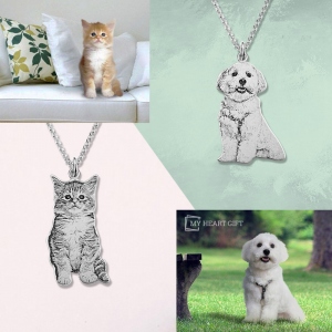 Personalized Pet Photo Engraved Necklace