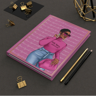 Black Women self care hardcover notebook matte, black girl journal stationery, gifts for her, black women planner, prayer journal