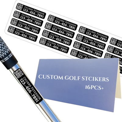 Personalized Set of 16 Golf Club Labels | Golf Club Info Vinyl Stickers | Custom Waterproof Name Stickers | Golf Accessories, Golf Tools Stickers | Golf Lover Gift