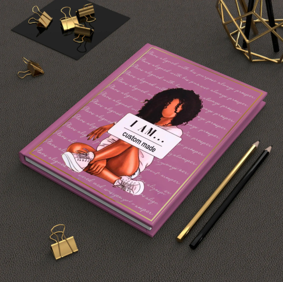 Black Women self care hardcover notebook matte, black girl journal stationery, gifts for her, black women planner, prayer journal