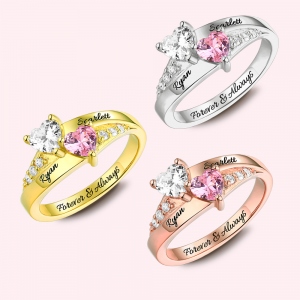 Two Hearts Promise Ring Anniversary Ring For Her