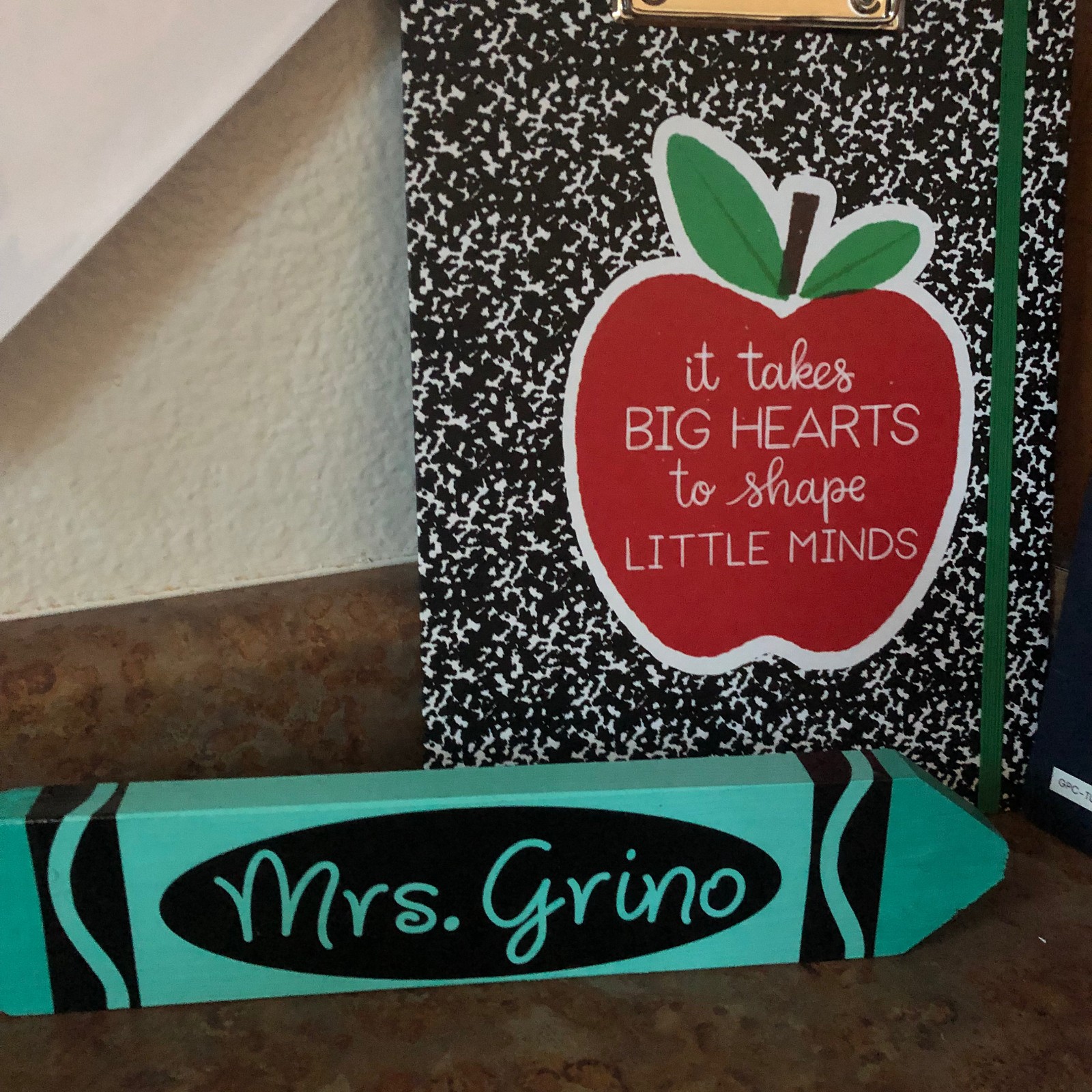 Teacher Crayon Name Plate, Personalized Teacher Gifts, Crayon Name