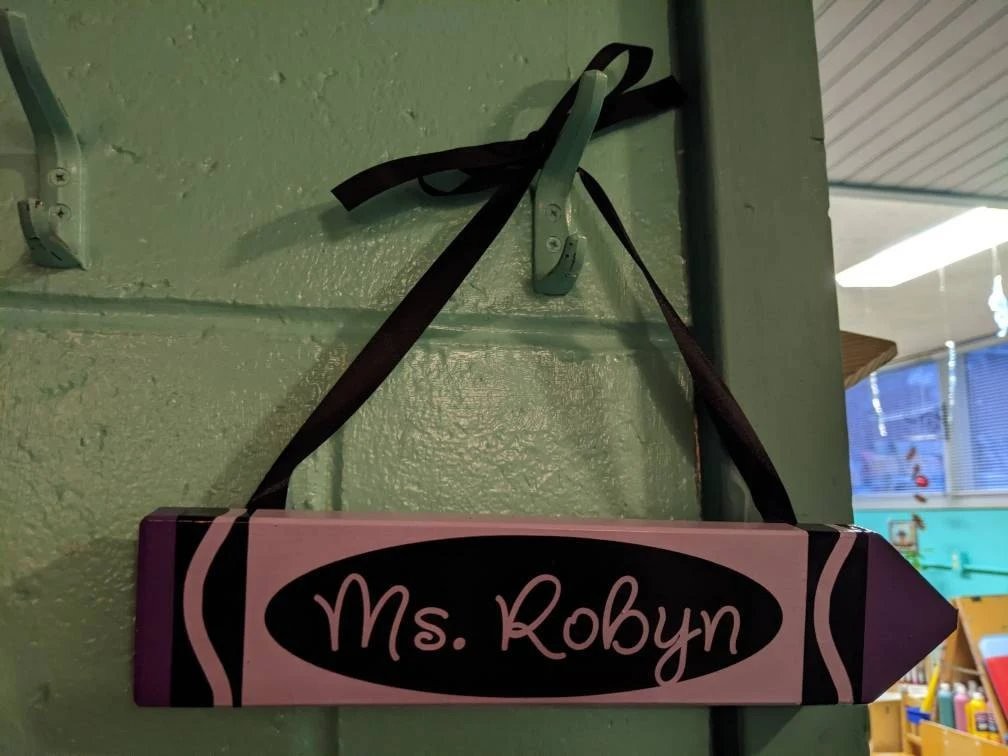 Teacher Crayon Name Plate, Personalized Teacher Gifts, Crayon Name