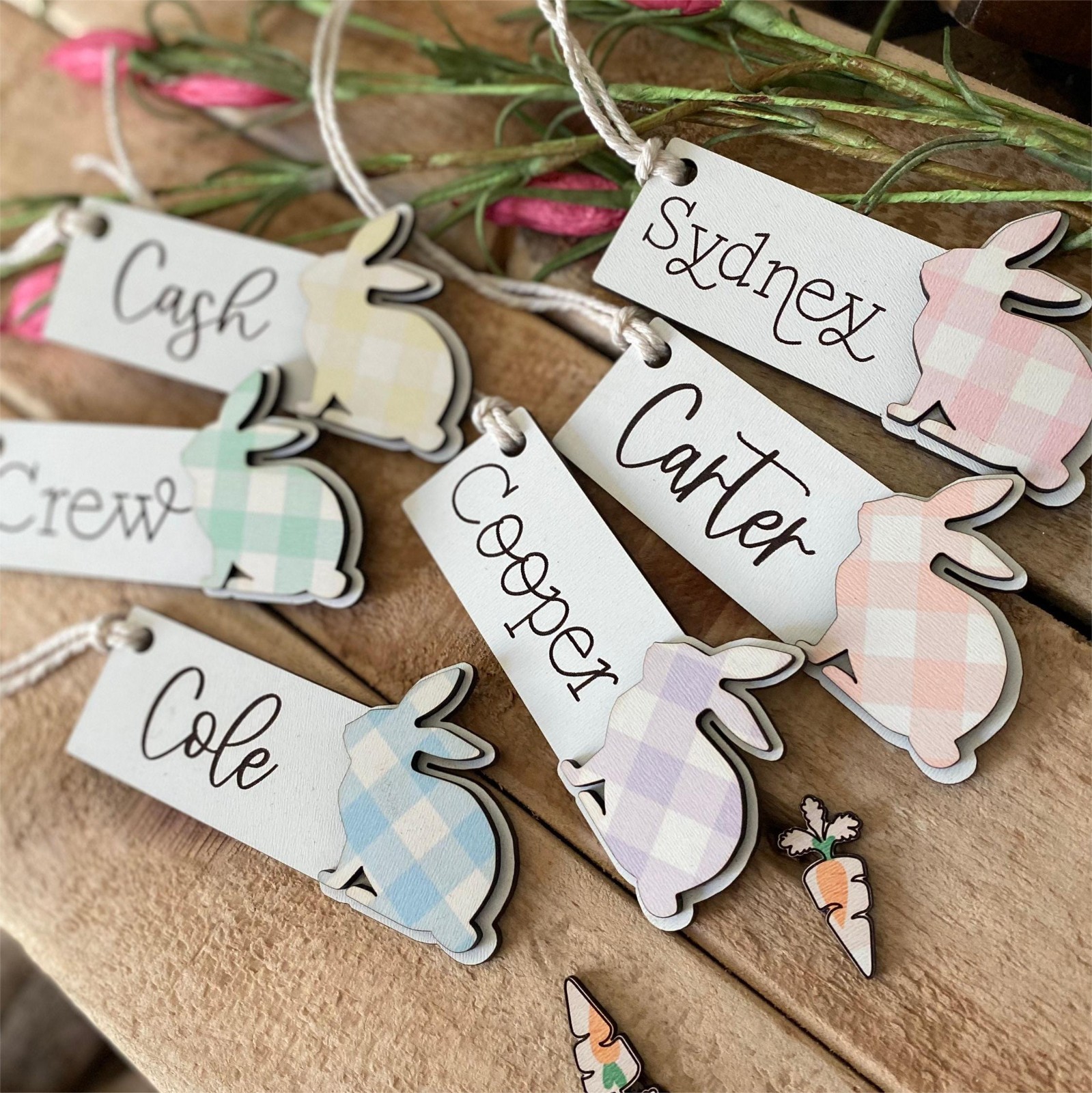 Easter Basket Tag, Personalized Easter Place Card Name, Easter Basket Name Charm, Easter Decor, Easter Basket Filler, Personalized Easter