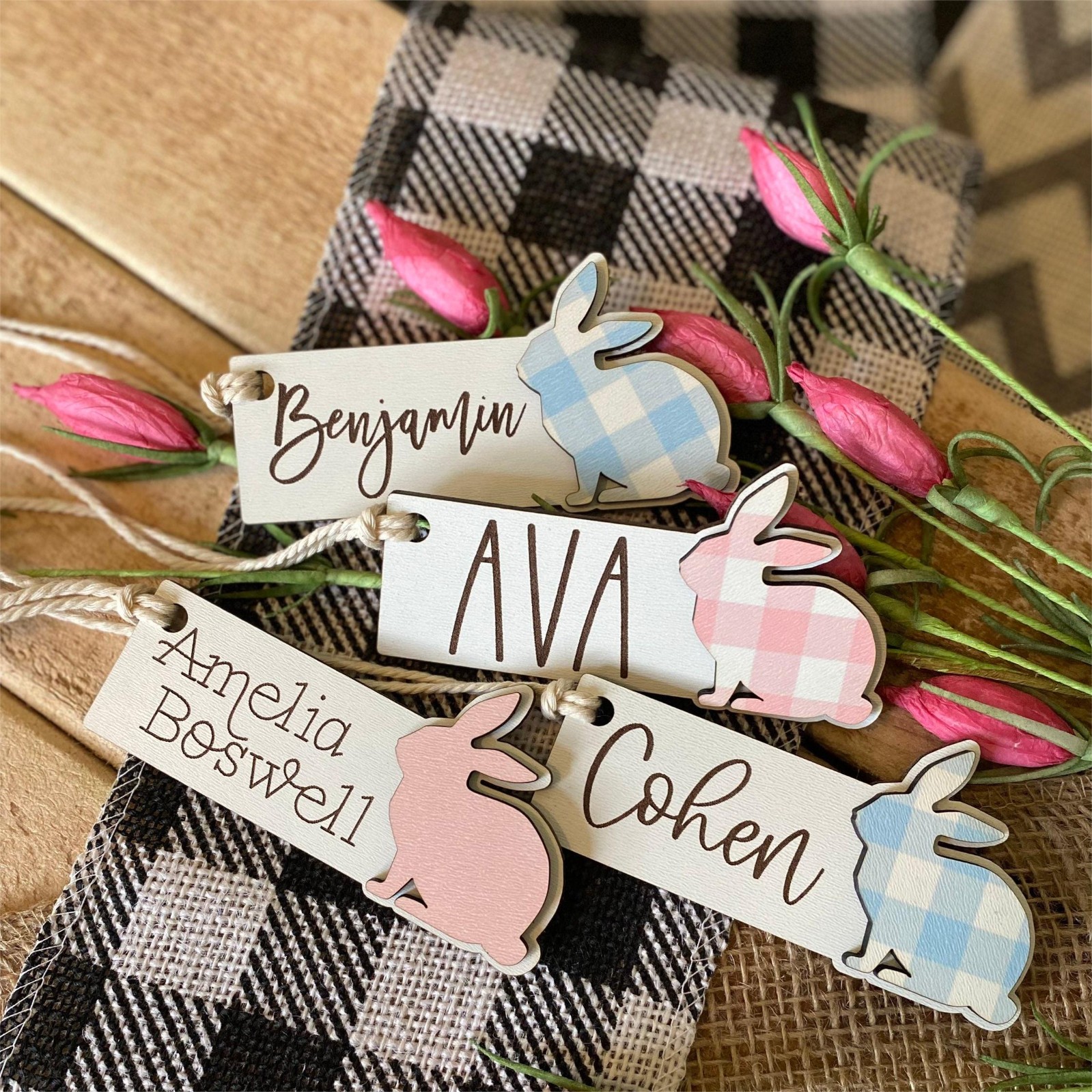 Easter Basket Tag, Personalized Easter Place Card Name, Easter Basket Name Charm, Easter Decor, Easter Basket Filler, Personalized Easter