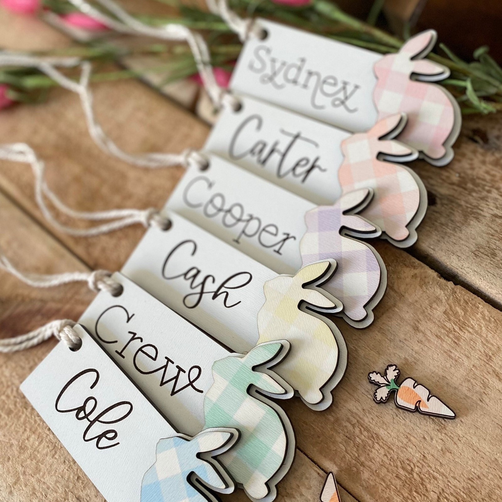 Easter Basket Tag, Personalized Easter Place Card Name, Easter Basket Name Charm, Easter Decor, Easter Basket Filler, Personalized Easter