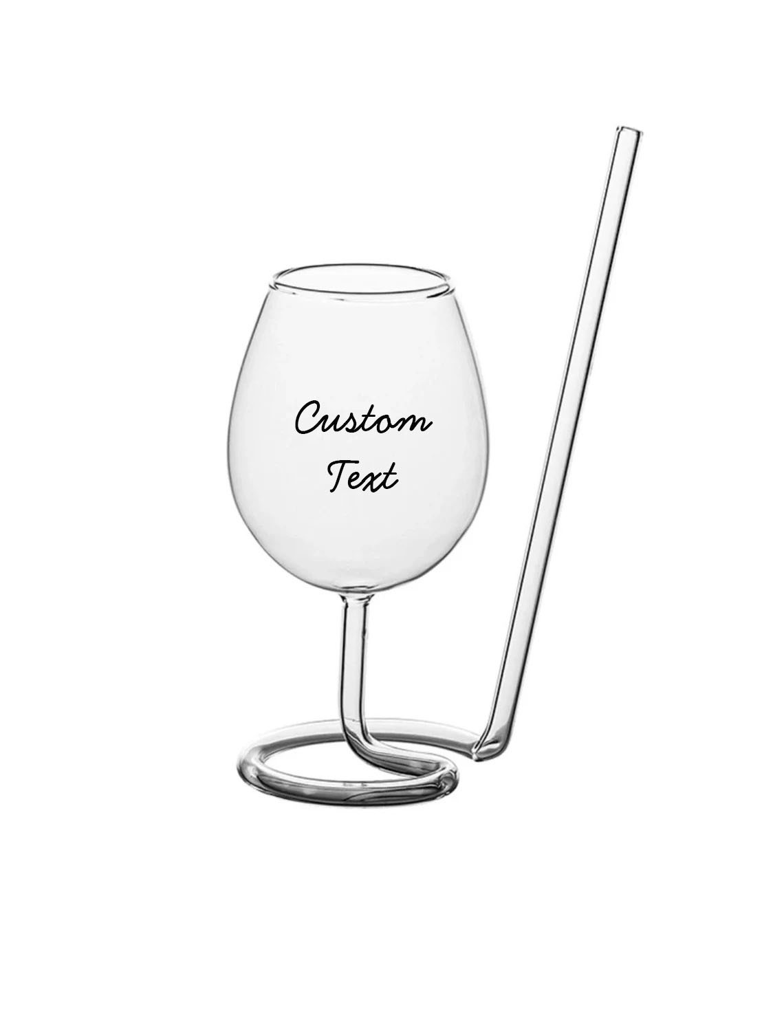 Personalised Wine Glass with Built in Straw, Bachelorette Party Cup, Happy Hour Glass, Wine Lover Glass, Wine Gift