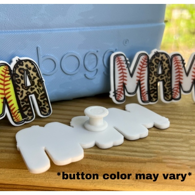Baseball BOGG Bag Charm, Softball BOGG Bag Charm, Flush Mount Button Charm, Charm That Goes in BOGG Bag Holes, Softball Mama, Baseball Mama