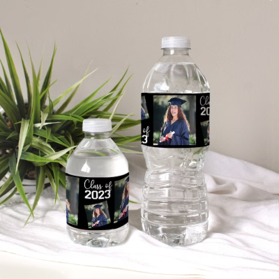 ❤️Buy 2 FREE SHIPPING❤️Photo Graduation Water Bottle Labels, Class of 2023 Graduate Image Water Wrappers, Grad Party Decoration, Personalized Waterpoof Stickers