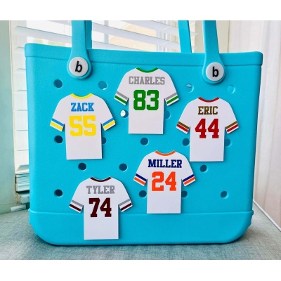 💖Buy 2 Free Shipping💖Personalized Football Charm For Bogg Bags, Sports Jersey, Custom Football Charms, Athletic, Sports Accessories For Bogg Bag, Football Jersey