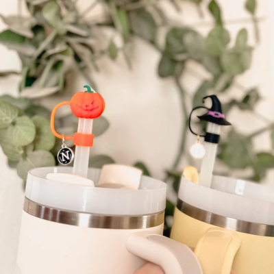 💖Buy 2 Free Shipping💖Personalized Halloween Straw Topper, Halloween Straw Cover, Pumpkin Straw, Witches Hat Straw Topper, Ghost Straw Topper