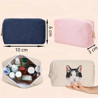 Custom Embroidered Makeup Bag – Personalized Pet Cosmetic Bag, Mother’s Day Gift for Mom, Travel Pouch for Women