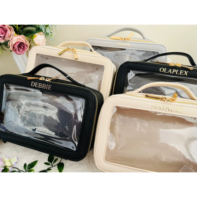 Personalized Clear Travel Makeup Bag – Custom Vanity Case for Toiletries, Travel Must-Have & Perfect Gift for Her