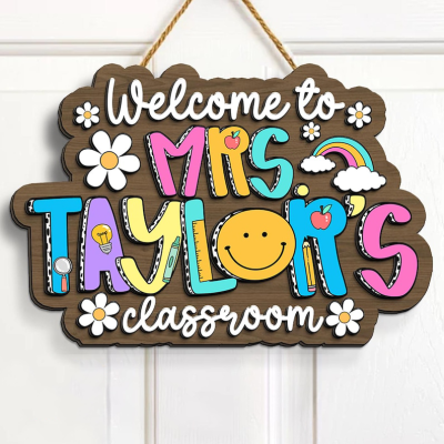 Personalized 3D Teacher Sign, Teacher Welcome Sign, Teacher Gifts, Custom Teacher Door Sign, Teacher Appreciation Gift, Classroom Decor