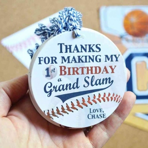 Baseball Party Tags, Baseball Birthday Party Favor Gift Tag, Baseball Thank You Tags, Personalized Gift Tags, Rookie, 1st Birthday, Any Age