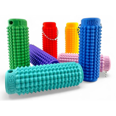 Portable Vibrant Colors Stim Tool with Firm Plastic Spikes for Anxiety & Stress Relief Clip to Keys for On-the-Go Comfort Pain Stimulation Impulse Management